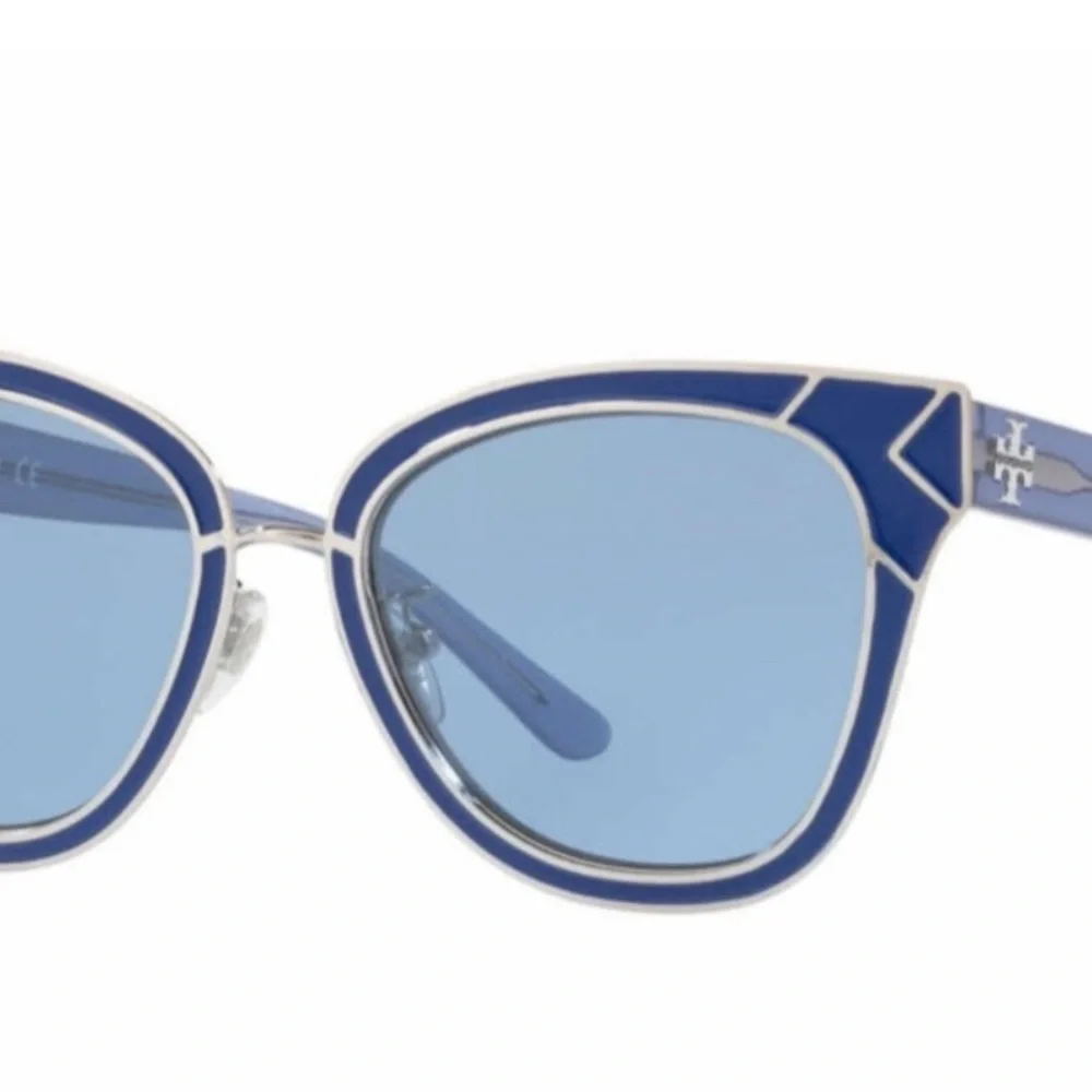 Tory Burch Cat Eye Sunglasses TY6061 Blue Deco NWT - Picture 9 of 11